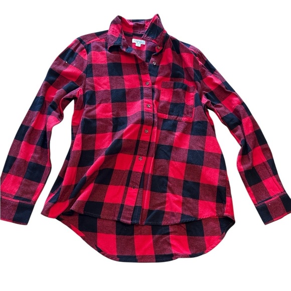Style & Co Red and Black Plaid Women’s Flannel Shirt - Picture 3 of 6